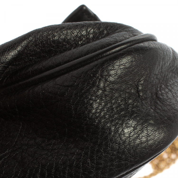 Pre Owned Fendi Black Leather Mini Mia Crossbody Bag