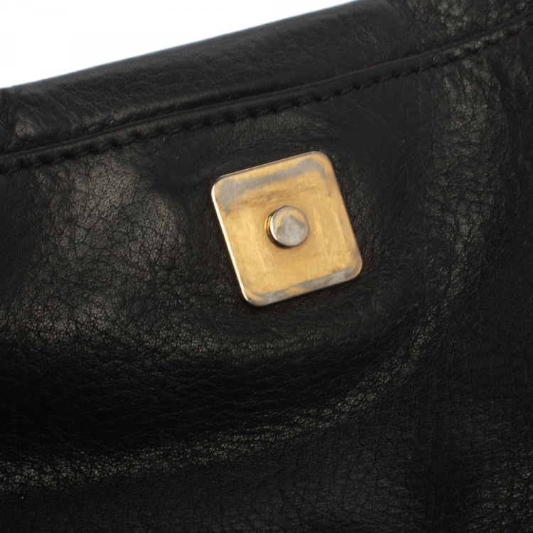 Pre Owned Fendi Black Leather Mini Mia Crossbody Bag