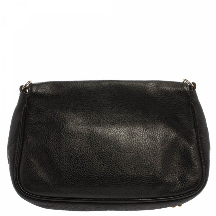 Pre Owned Fendi Black Leather Mini Mia Crossbody Bag