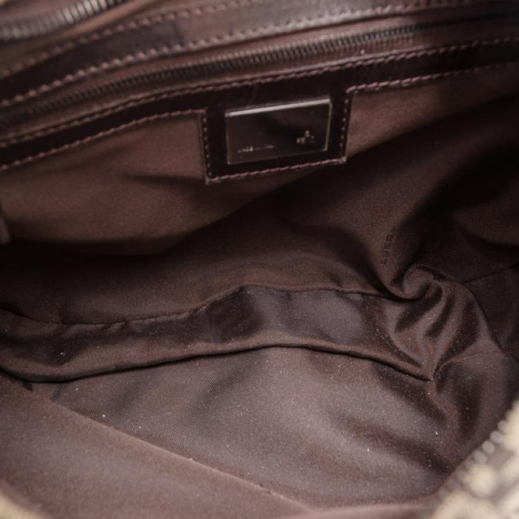 Pre Owned Fendi Zucchino Monogram Hobo Bag
