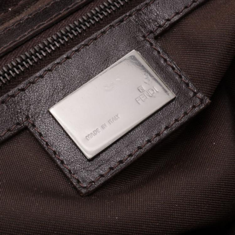 Pre Owned Fendi Zucchino Monogram Hobo Bag