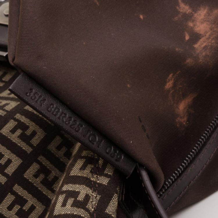 Pre Owned Fendi Zucchino Monogram Hobo Bag