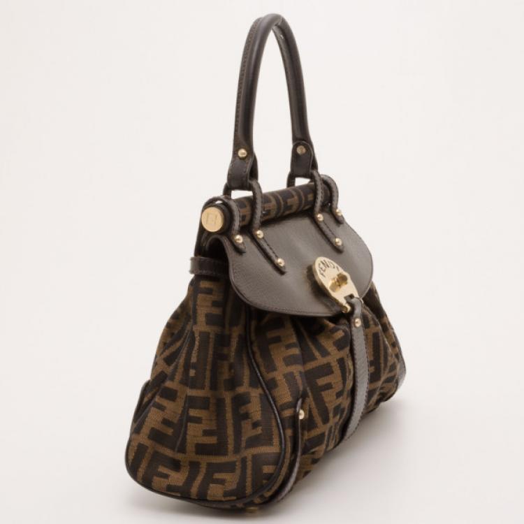 Pre Owned Fendi Zucca Magic Small Satchel Handbag 