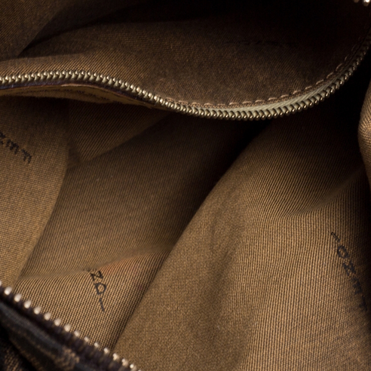 Pre Owned Fendi Brown Zucca Canvas And Leather Zucca Chef Chain Hobo Bag
