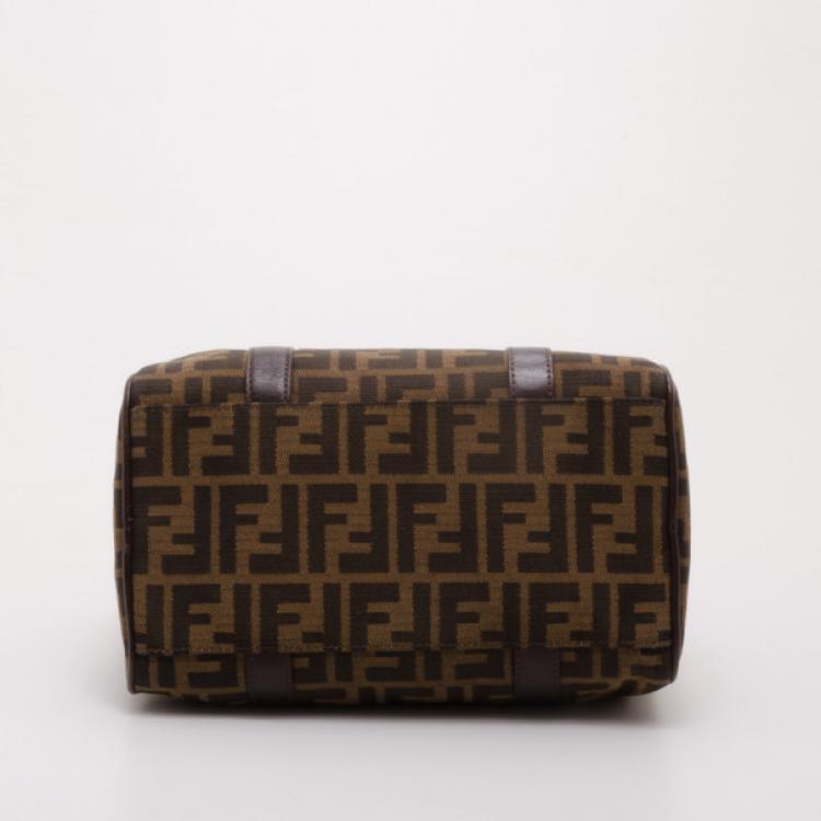 Pre Owned Fendi Jacquard Zucca Boston Bag 