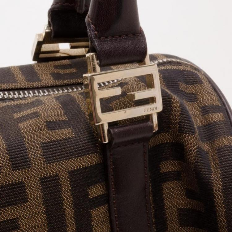 Pre Owned Fendi Jacquard Zucca Boston Bag 