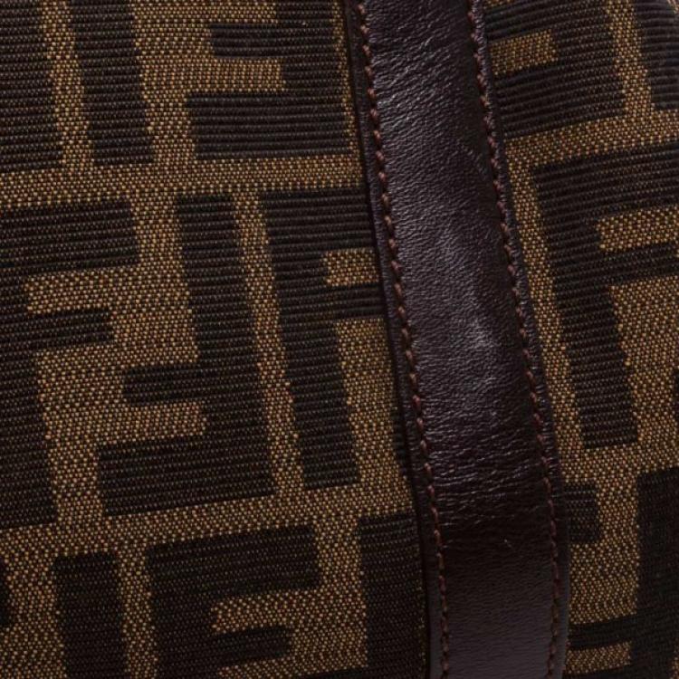 Pre Owned Fendi Jacquard Zucca Boston Bag 