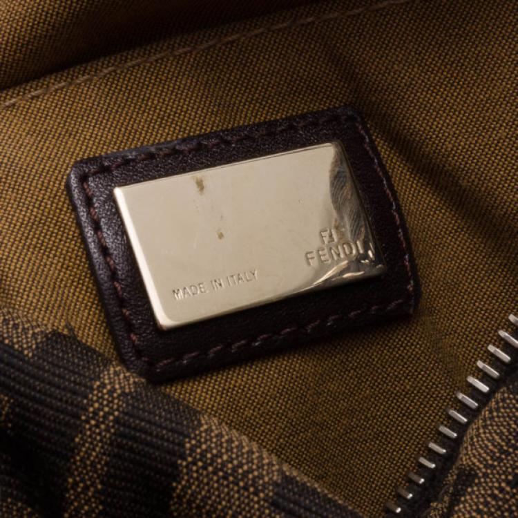 Pre Owned Fendi Jacquard Zucca Boston Bag 