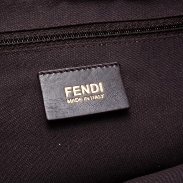 Pre Owned Fendi Glitter Zucca Baguette Handbag