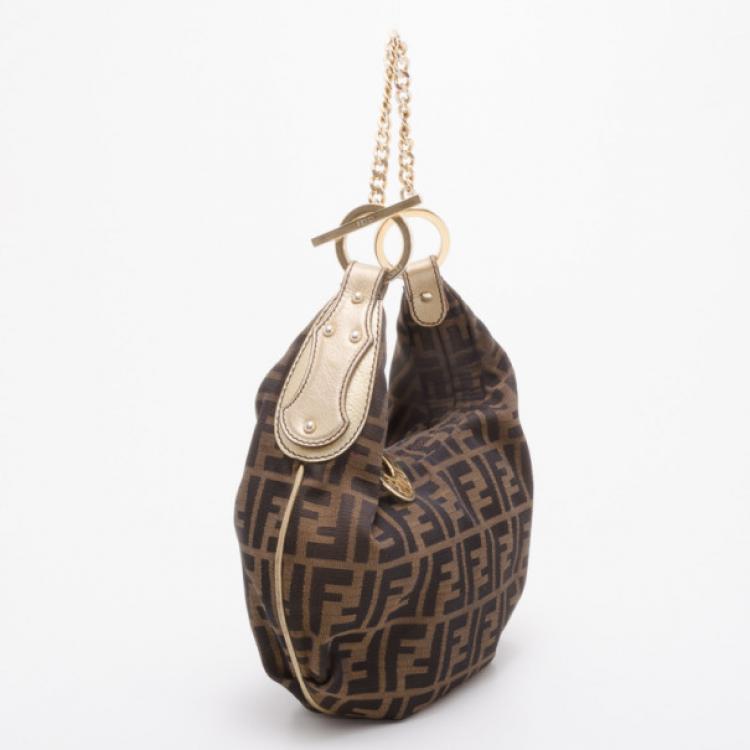 Pre Owned Fendi Zucca Chef Chain Link Hobo