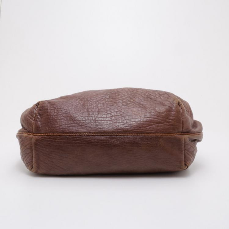 Pre Owned Fendi Cognac Nappa Leather Spy Handbag 