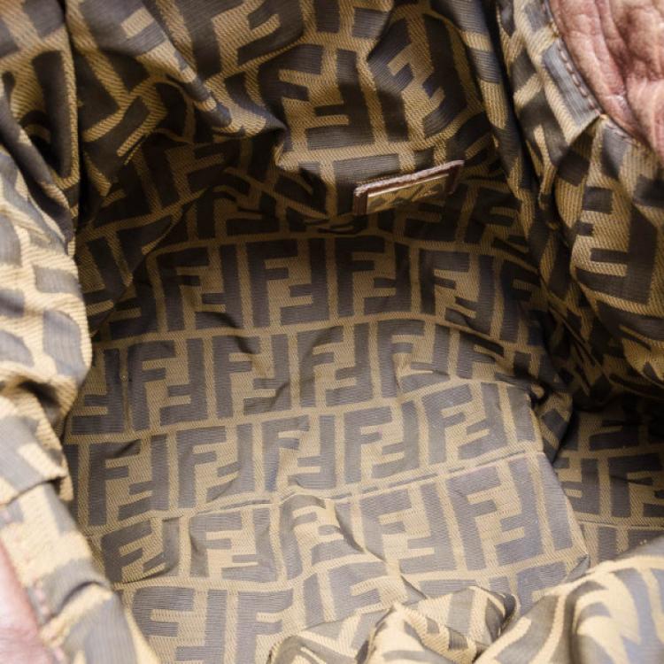 Pre Owned Fendi Cognac Nappa Leather Spy Handbag 