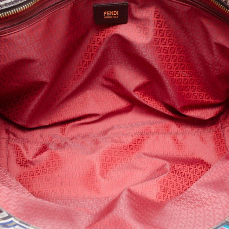 Pre Owned Fendi Multi-Color Zucca Jacquard Shopping Tote