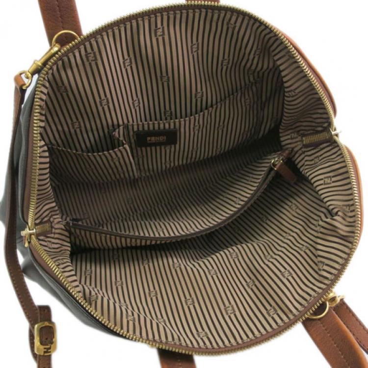 Pre Owned Fendi Tri-Color Leather Chameleon Boston Bag