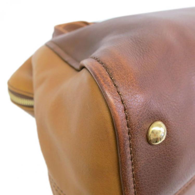 Pre Owned Fendi Tri-Color Leather Chameleon Boston Bag