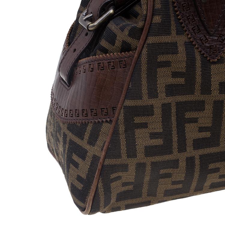 Pre Owned Fendi Brown Canvas Small Zucca Chef De Jour Bag