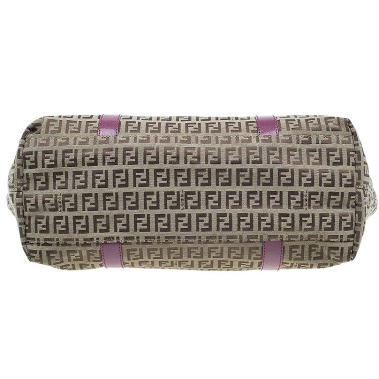 Pre Owned Fendi Beige Zucchino Canvas Superstar Shopping Tote