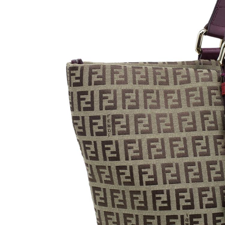 Pre Owned Fendi Beige Zucchino Canvas Superstar Shopping Tote