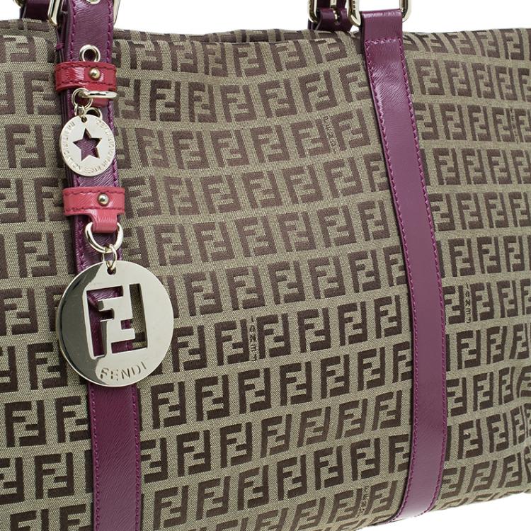 Pre Owned Fendi Beige Zucchino Canvas Superstar Shopping Tote
