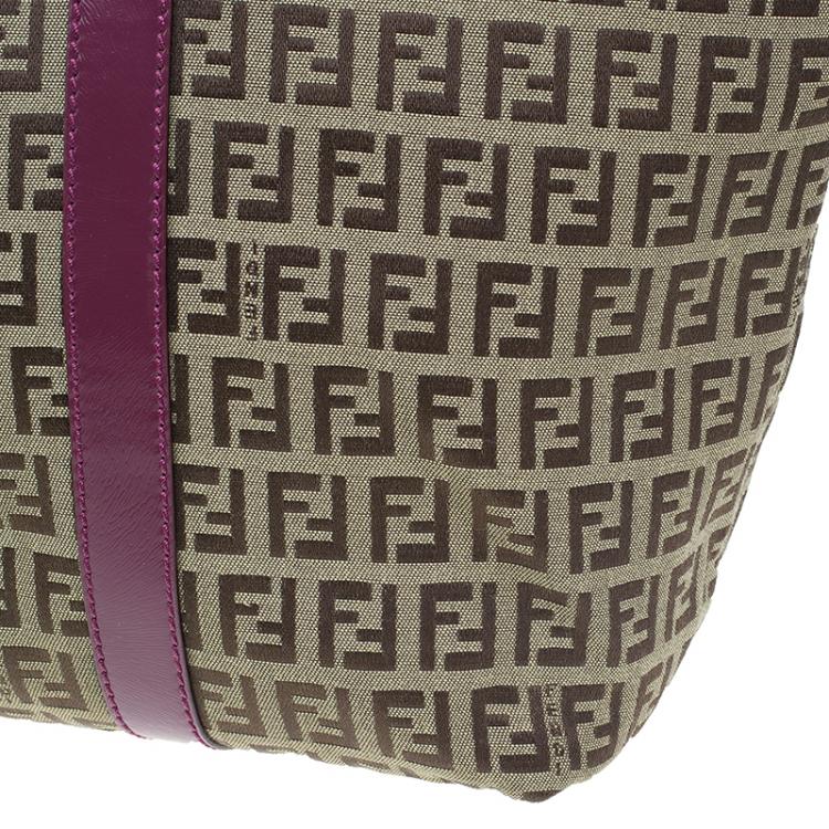 Pre Owned Fendi Beige Zucchino Canvas Superstar Shopping Tote