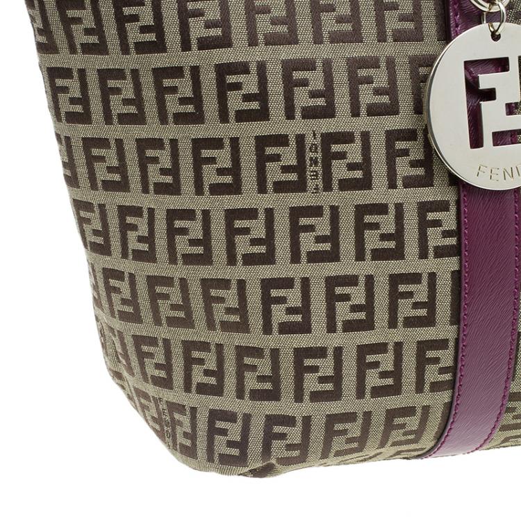 Pre Owned Fendi Beige Zucchino Canvas Superstar Shopping Tote