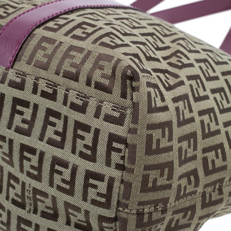 Pre Owned Fendi Beige Zucchino Canvas Superstar Shopping Tote