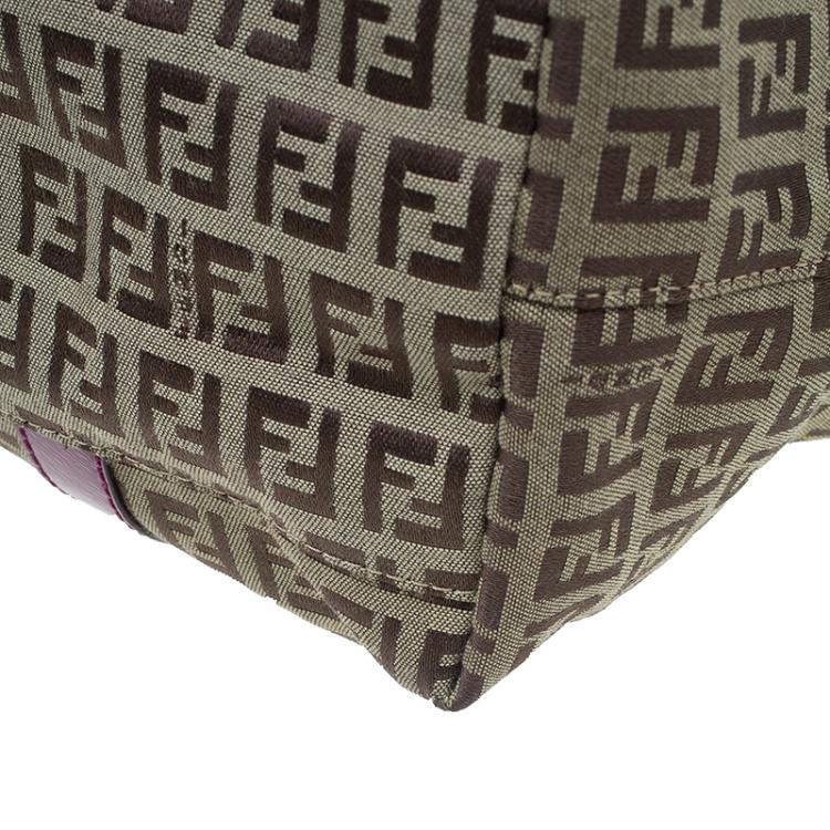 Pre Owned Fendi Beige Zucchino Canvas Superstar Shopping Tote
