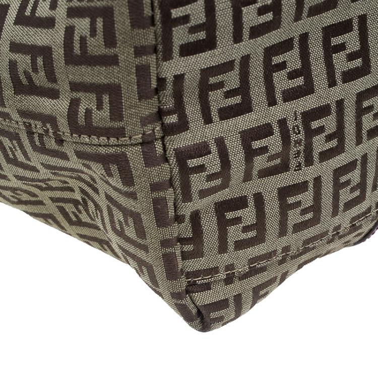 Pre Owned Fendi Beige Zucchino Canvas Superstar Shopping Tote