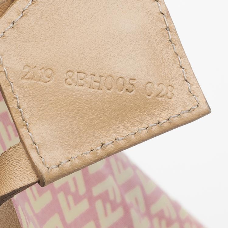 Pre Owned Fendi Pink Gold Zucchino Roll Tote Bag
