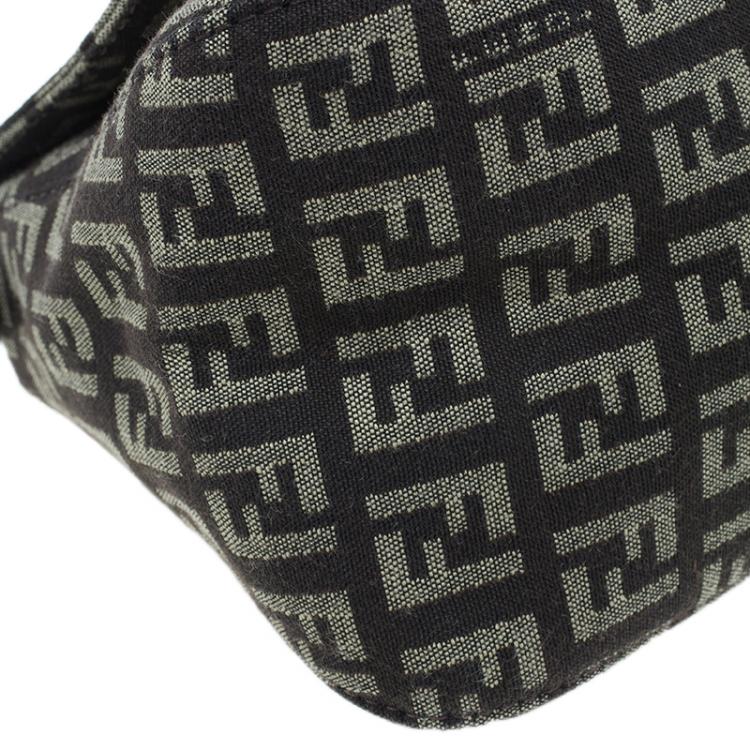 Pre Owned Fendi Brown Zucchino Baguette Mini Mama Bag