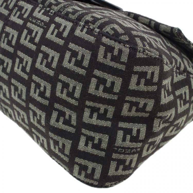 Pre Owned Fendi Brown Zucchino Baguette Mini Mama Bag