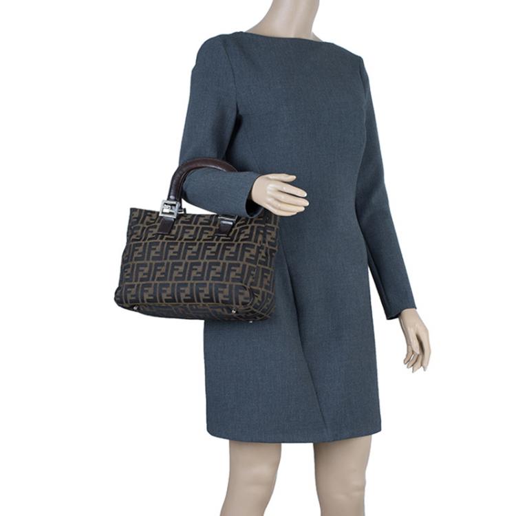 Pre Owned Fendi Tobacco Zucca Small Tote Bag