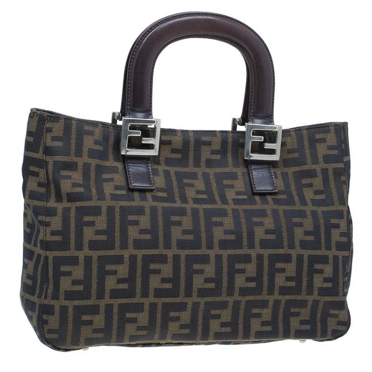 Pre Owned Fendi Tobacco Zucca Small Tote Bag