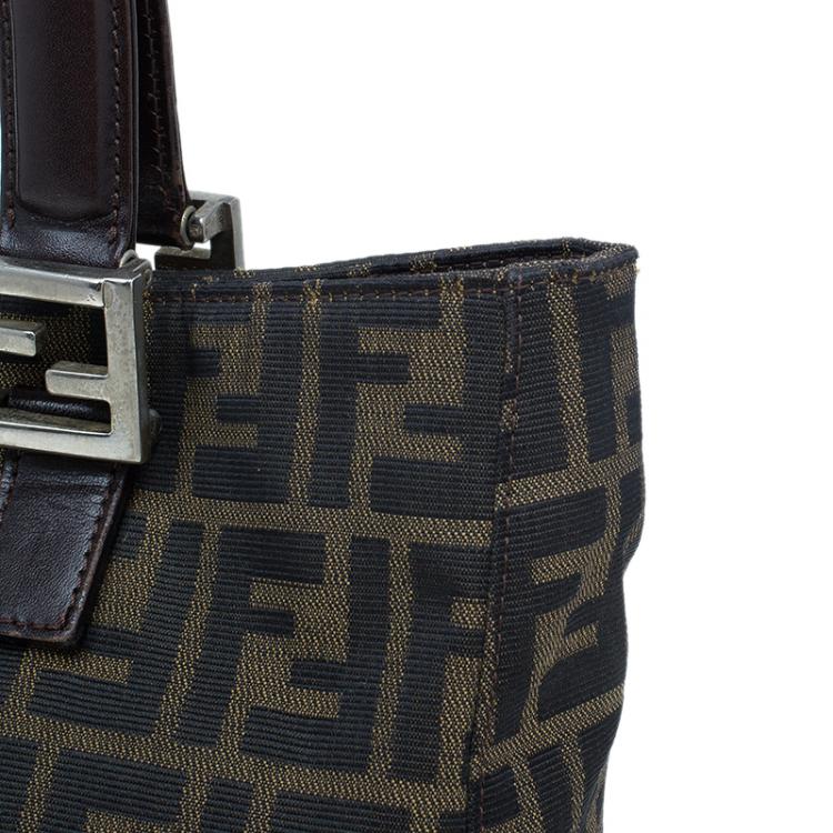 Pre Owned Fendi Tobacco Zucca Small Tote Bag