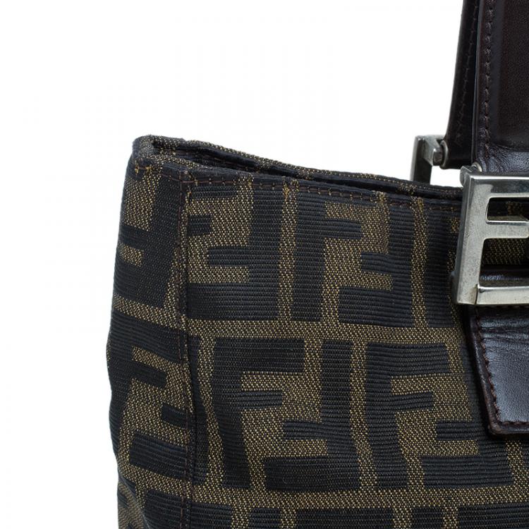 Pre Owned Fendi Tobacco Zucca Small Tote Bag