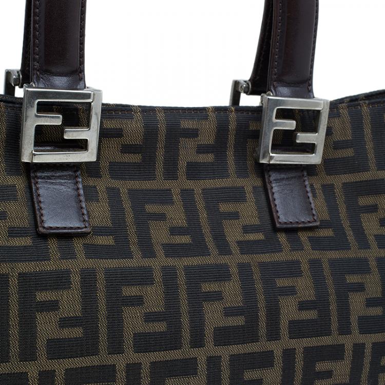 Pre Owned Fendi Tobacco Zucca Small Tote Bag
