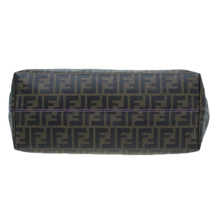 Pre Owned Fendi Brown Zucca Canvas Large Spalmati Roll Shopper Tote