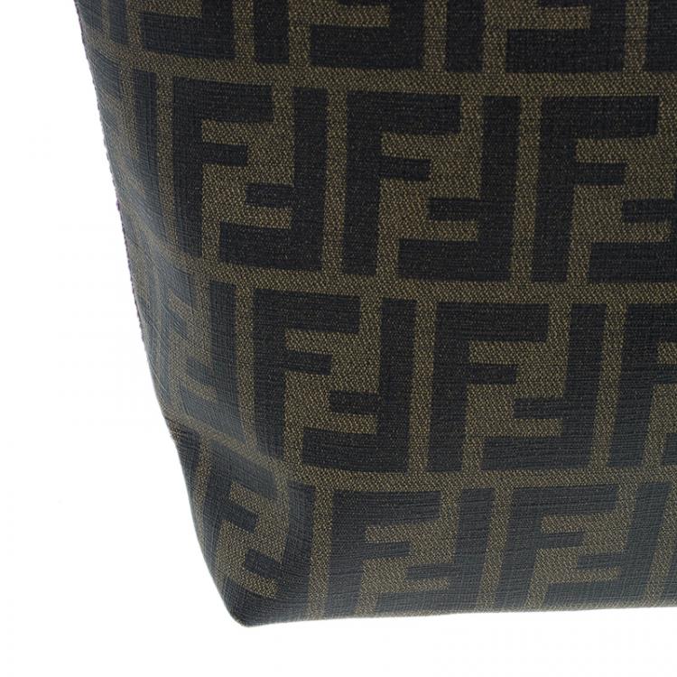 Pre Owned Fendi Brown Zucca Canvas Large Spalmati Roll Shopper Tote