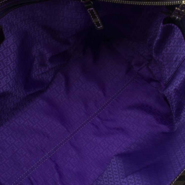 Pre Owned Fendi Brown Zucca Canvas Large Spalmati Roll Shopper Tote