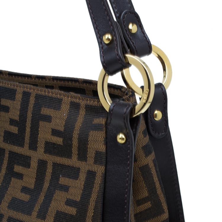 Pre Owned Fendi Brown Zucca Canvas Shoulder Bag