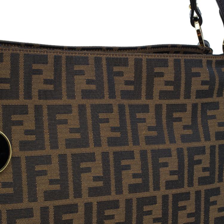 Pre Owned Fendi Brown Zucca Canvas Shoulder Bag