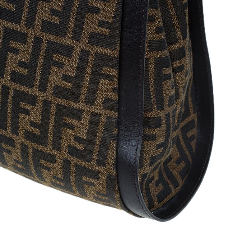 Pre Owned Fendi Brown Zucca Canvas Shoulder Bag