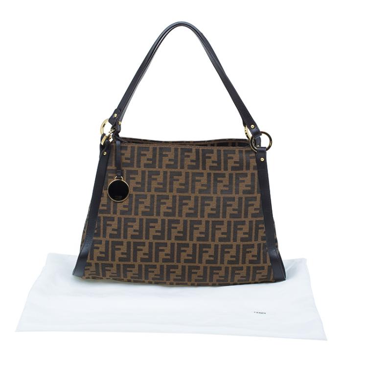 Pre Owned Fendi Brown Zucca Canvas Shoulder Bag