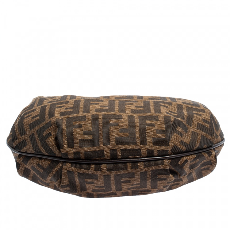 Pre Owned Fendi Tobacco Zucca Canvas Chef Chain Hobo