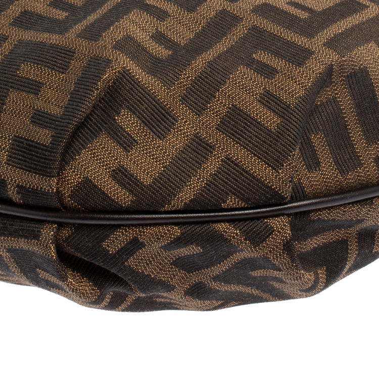 Pre Owned Fendi Tobacco Zucca Canvas Chef Chain Hobo