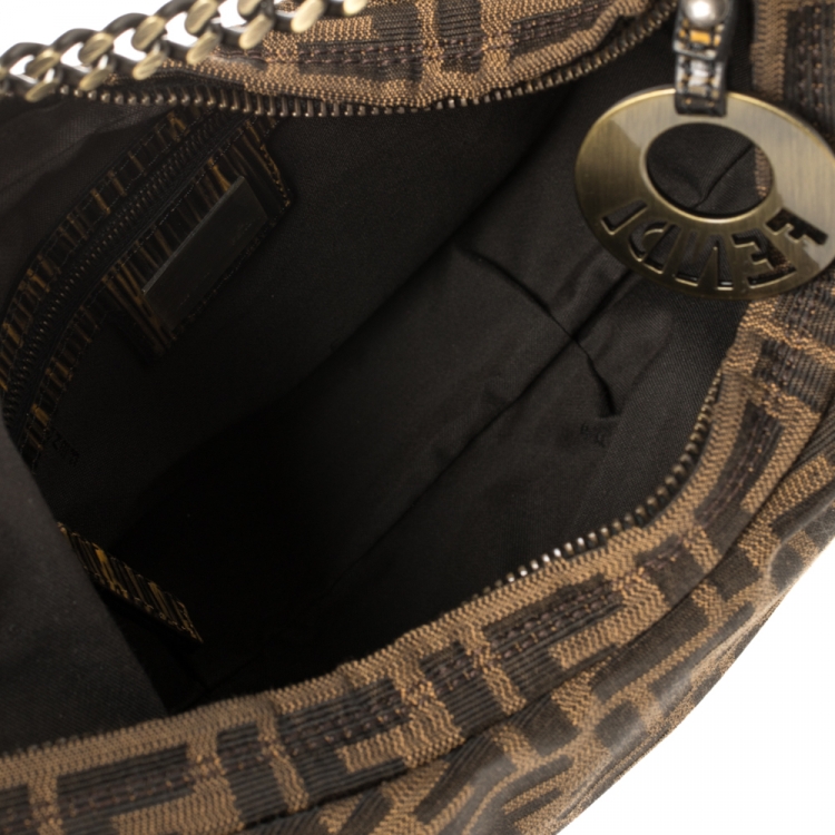 Pre Owned Fendi Tobacco Zucca Canvas Chef Hobo