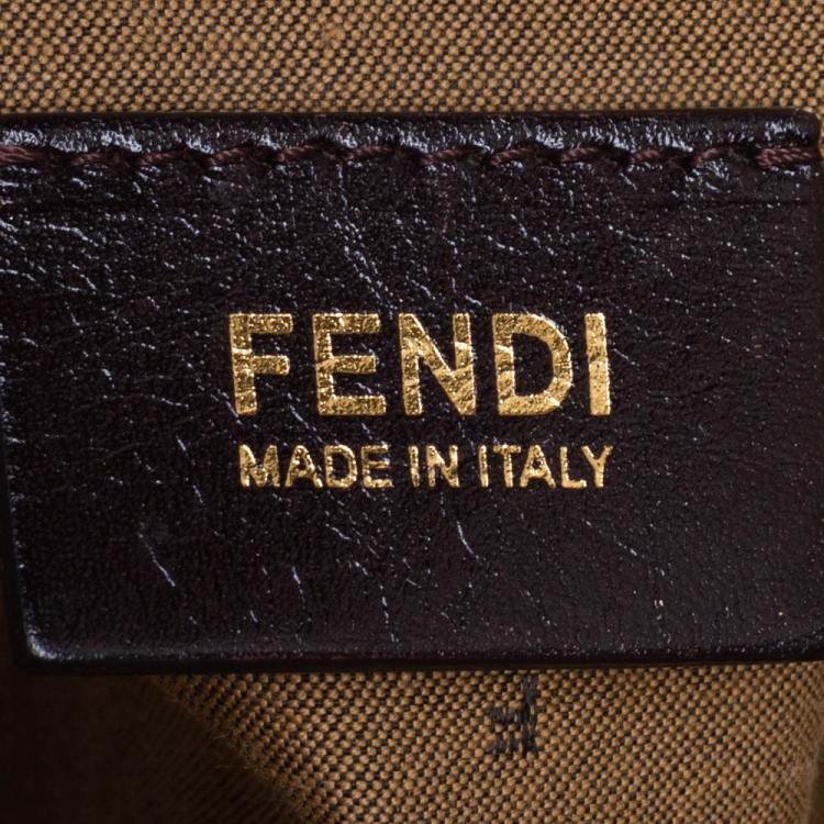 Pre Owned Fendi Tobacco Zucca Canvas and Leather Tote
