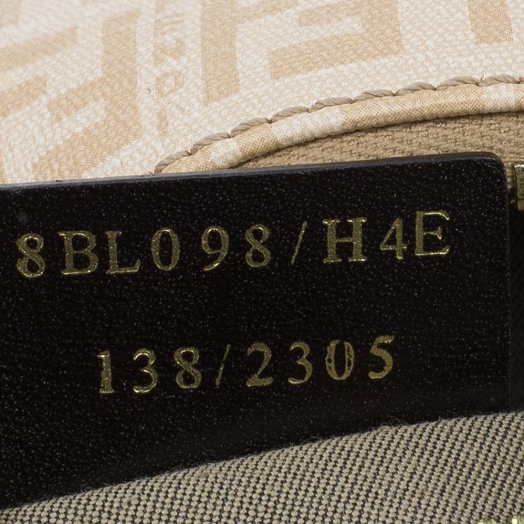 Pre Owned Fendi Beige Zucchino Coated Canvas Forever Bauletto Boston Bag