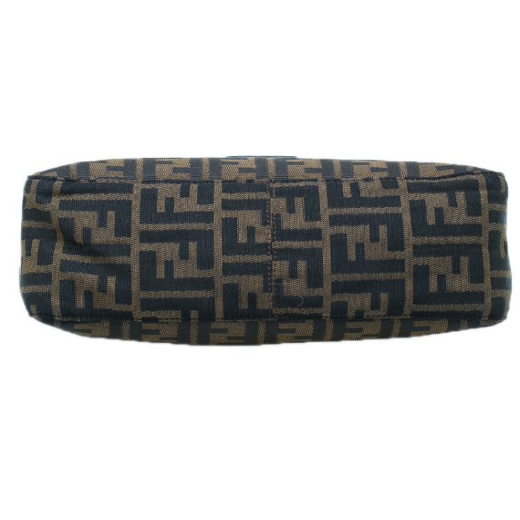 Pre Owned Fendi Brown Tobacco Zucca Long Baguette Shoulder Bag
