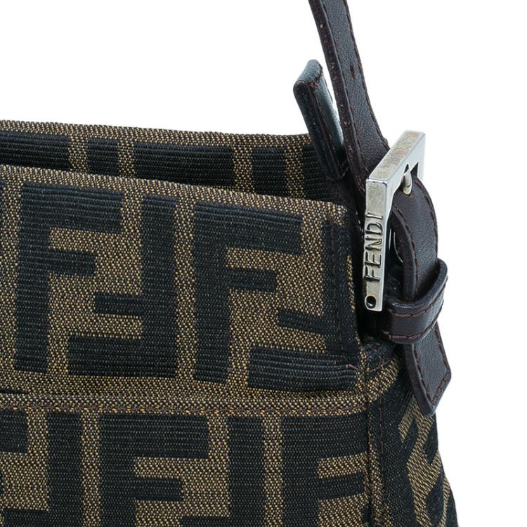 Pre Owned Fendi Brown Tobacco Zucca Long Baguette Shoulder Bag